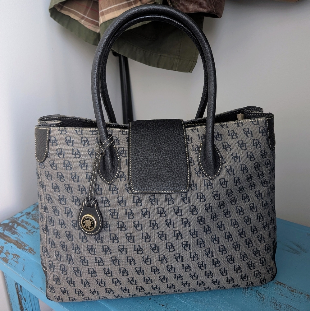 Dooney And Bourke Black and Gray Shopper Tote
